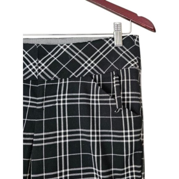 Guess black and white Tiffany plaid bootcut pants size 24 NWT - Picture 2 of 5